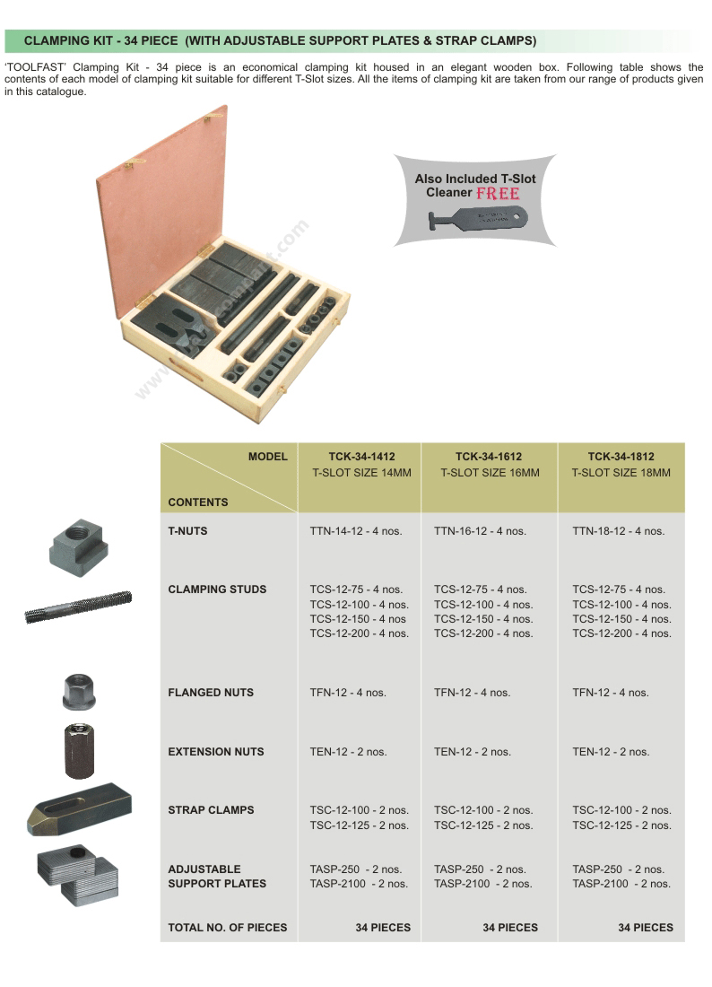 CLAMPING KIT - 34 PIECE