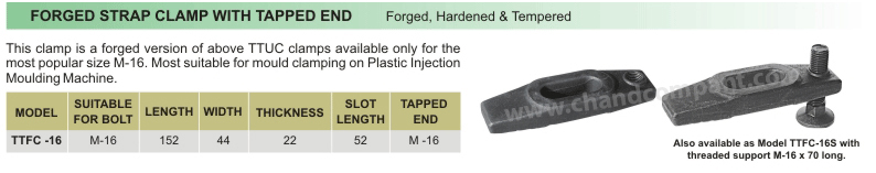 Mould Clamp - Forged - with Clamping Stud & Flanged Nut