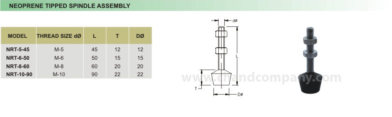 NEOPRENE TIPPED SPINDLE ASSEMBLY